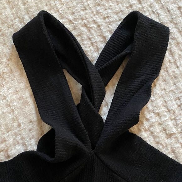 Black Cross-Back Bodysuit - Picture 2 of 8